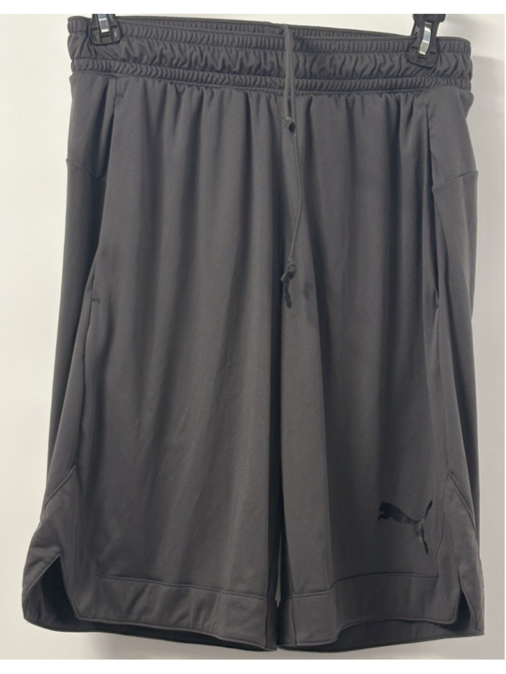 Puma Mens Athletic Basketball Shorts Small Gray RTG Shiny 10 Inch Gym Training